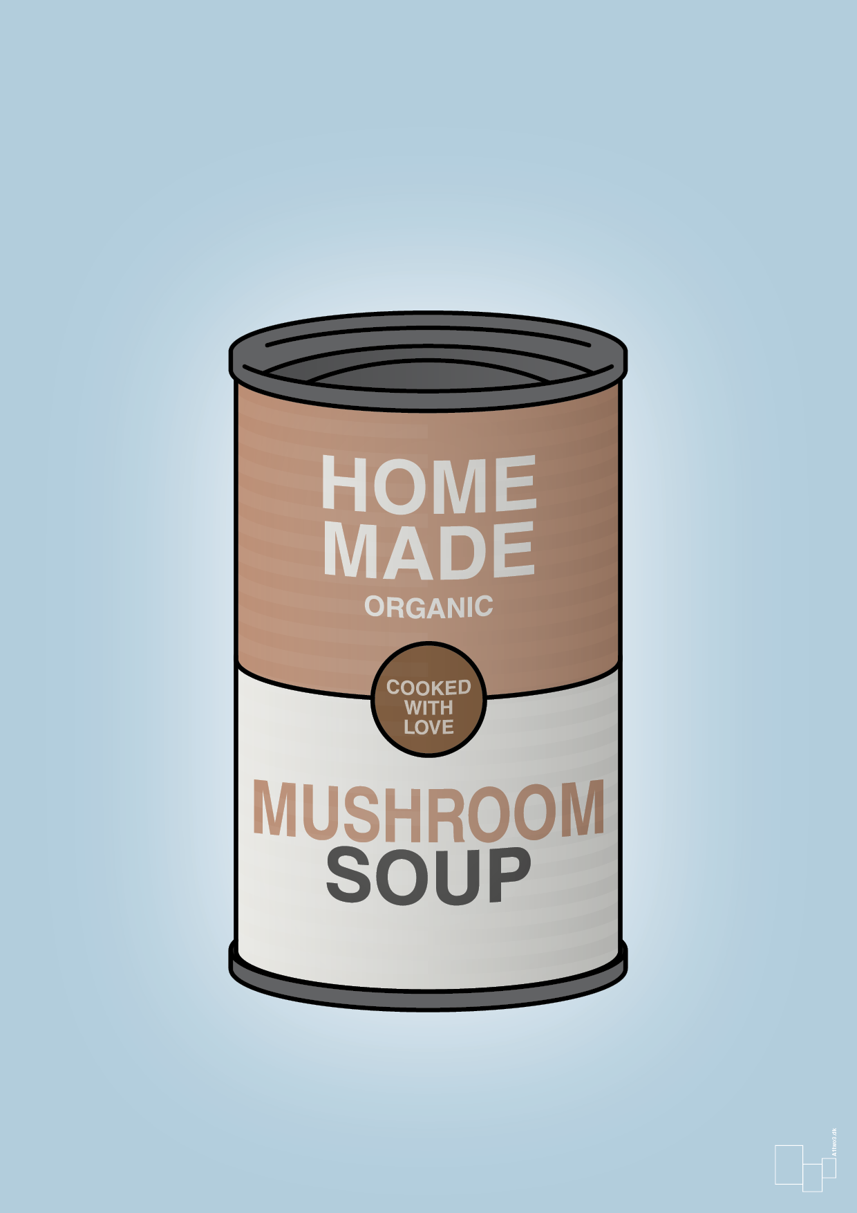 plakat: dåse med mushroom soup - heavenly blue-Dåser-A1two3