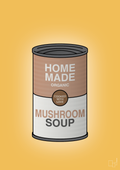 plakat: dåse med mushroom soup - honeycomb-Dåser-A1two3
