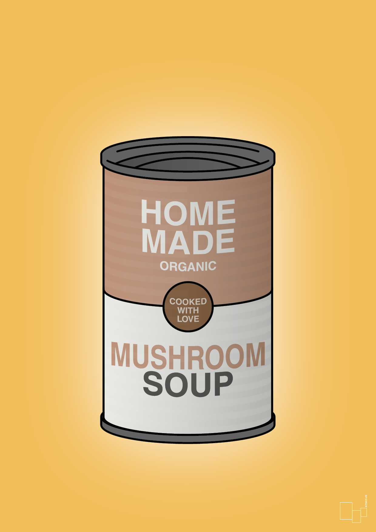plakat: dåse med mushroom soup - honeycomb-Dåser-A1two3