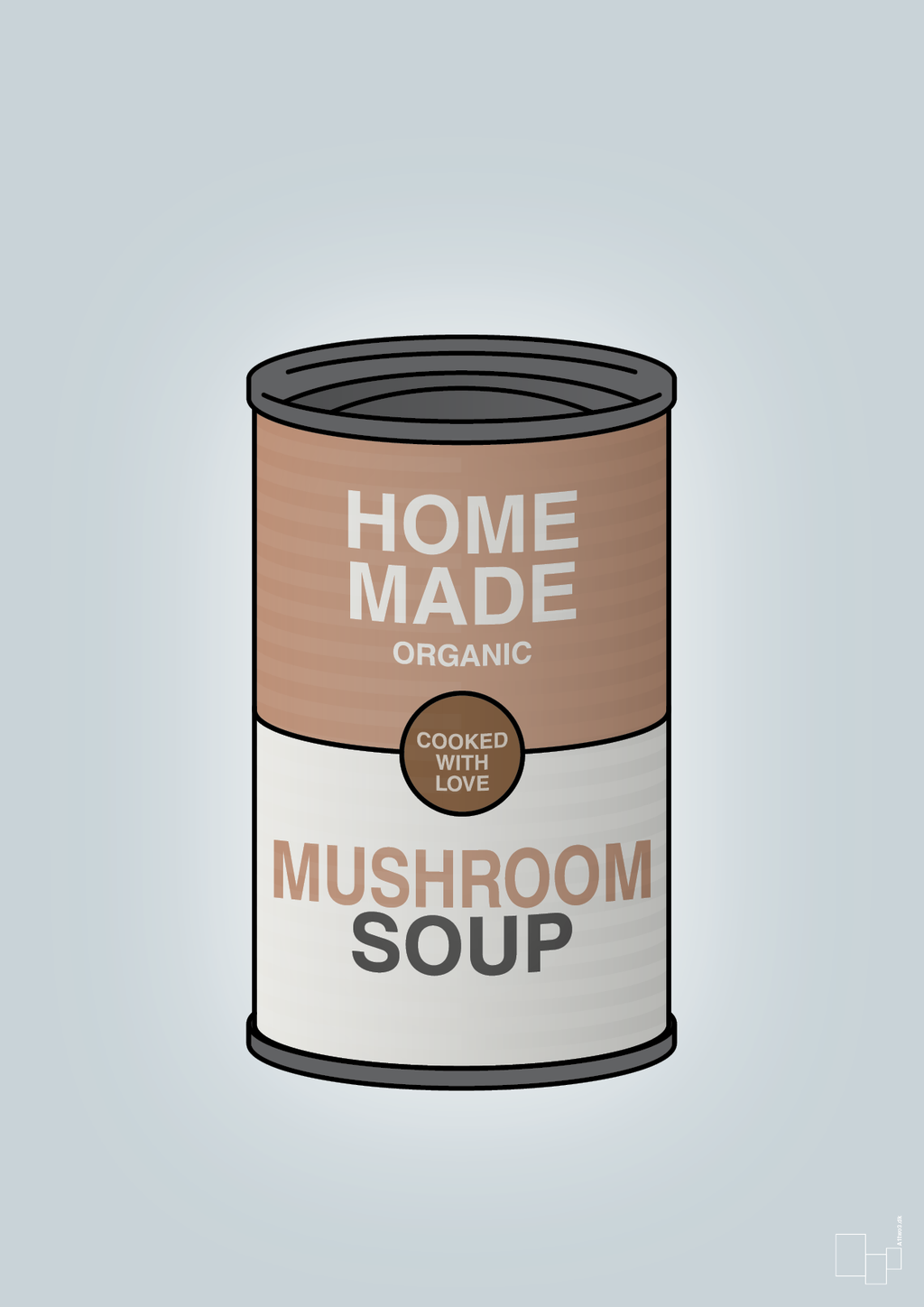 plakat: dåse med mushroom soup - light drizzle-Dåser-A1two3
