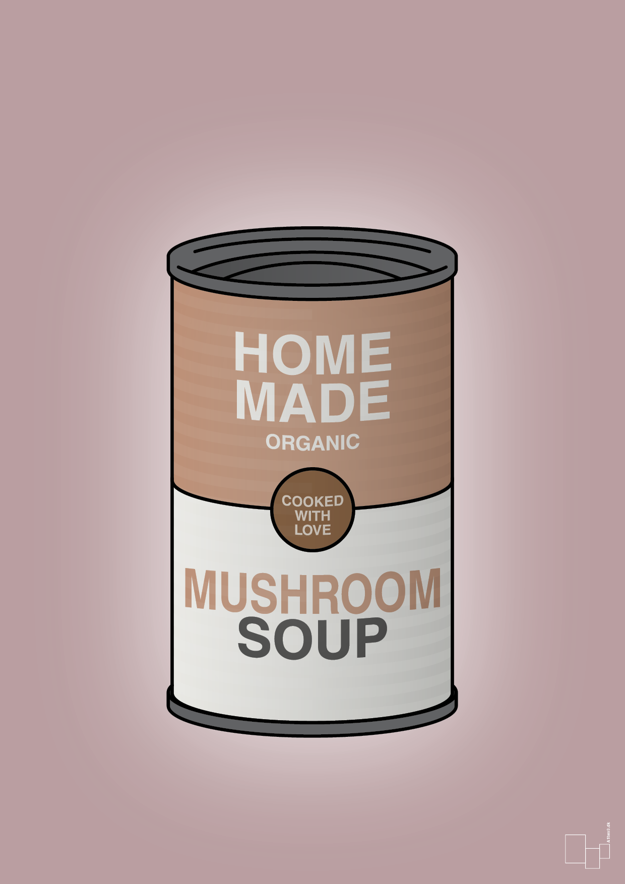 plakat: dåse med mushroom soup - light rose-Dåser-A1two3