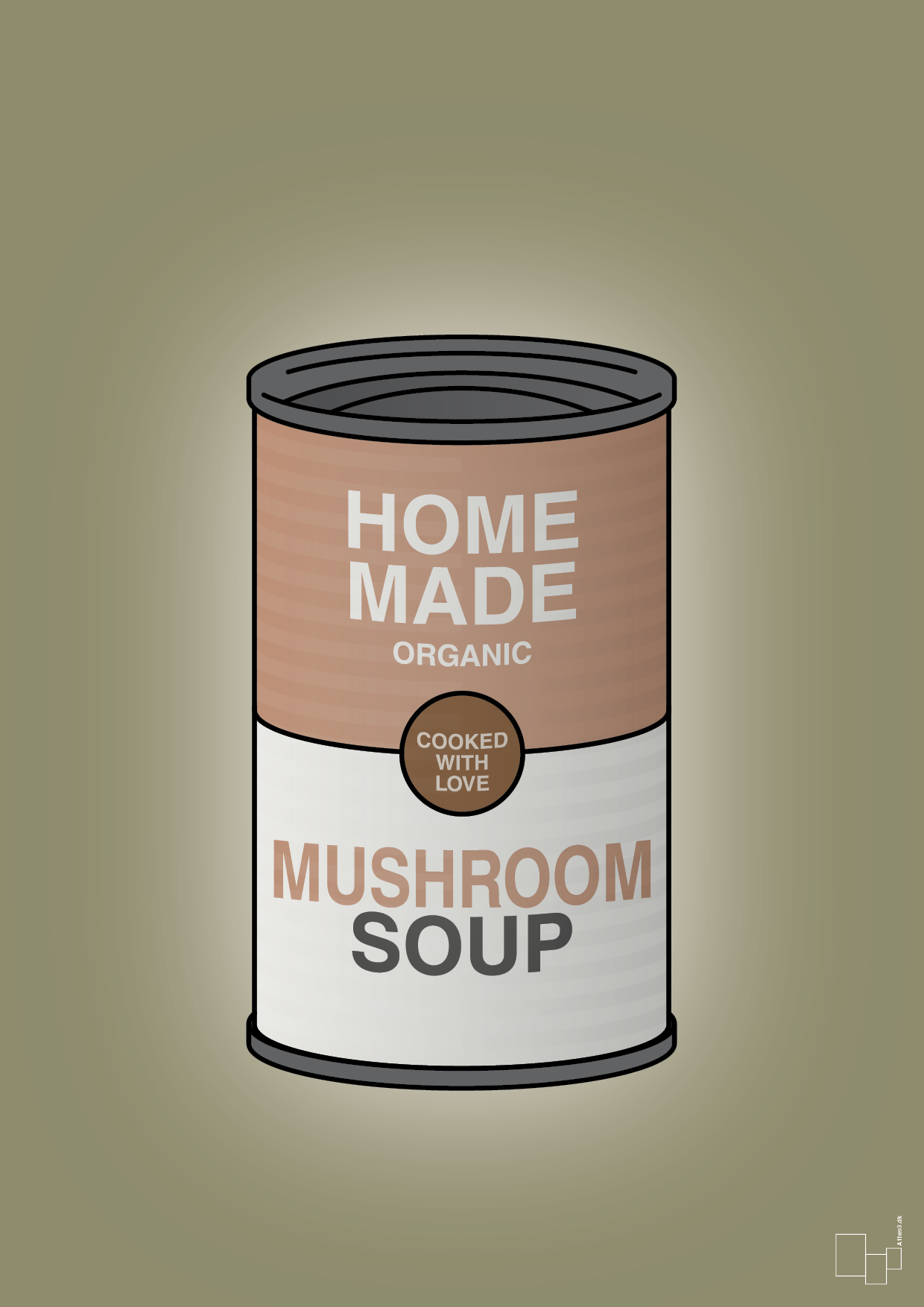 plakat: dåse med mushroom soup - misty forrest-Dåser-A1two3