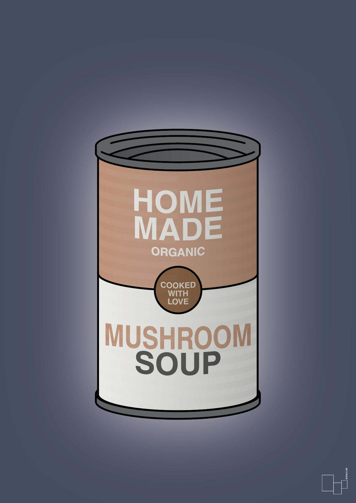 Dåse med mushroom soup - petrol-Dåser-A1two3