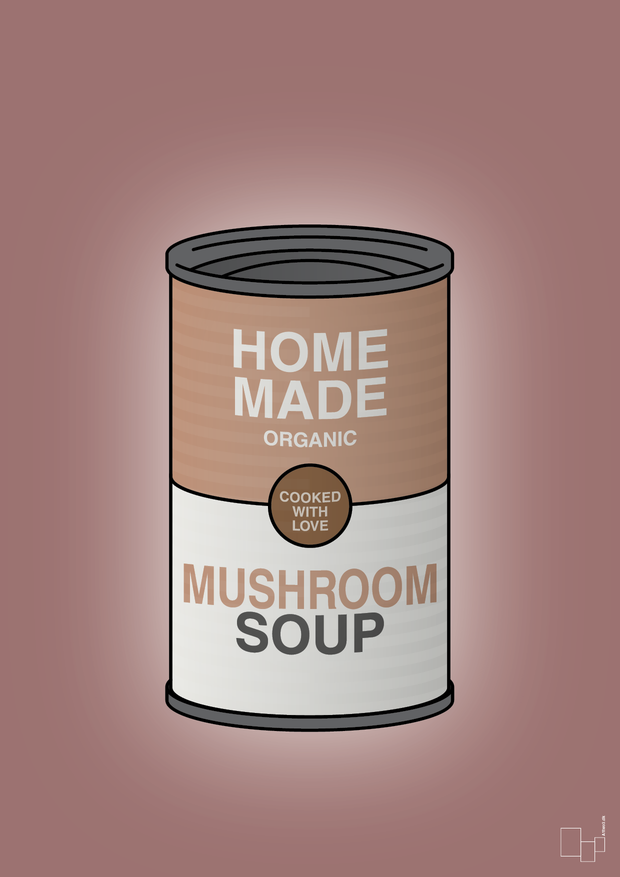 plakat: dåse med mushroom soup - plum-Dåser-A1two3