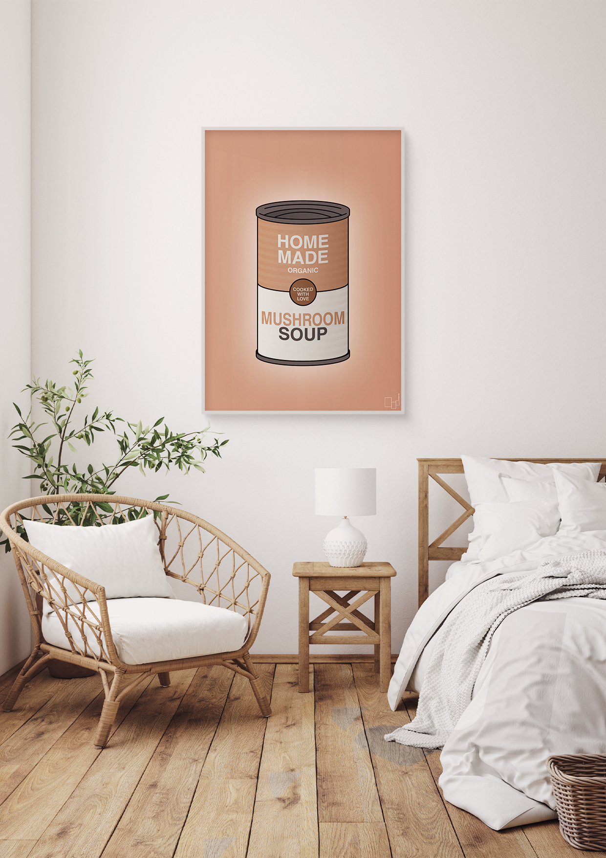 plakat: dåse med mushroom soup - graphic charcoal-Dåser-A1two3