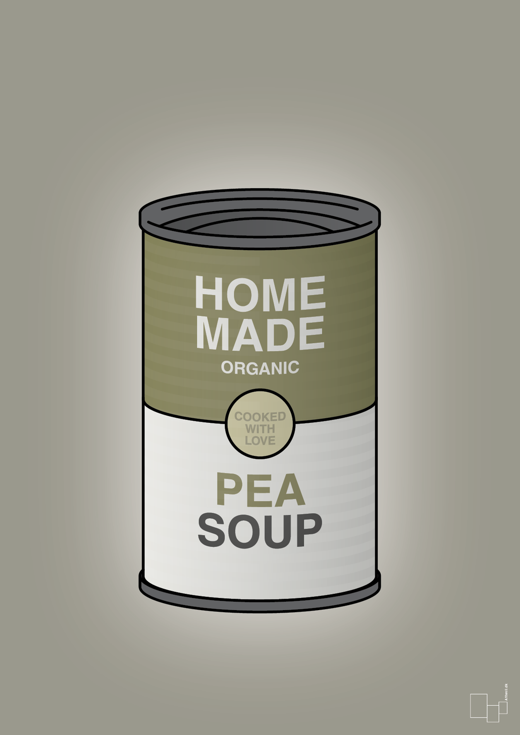 plakat: dåse med pea soup - battleship gray-Dåser-A1two3