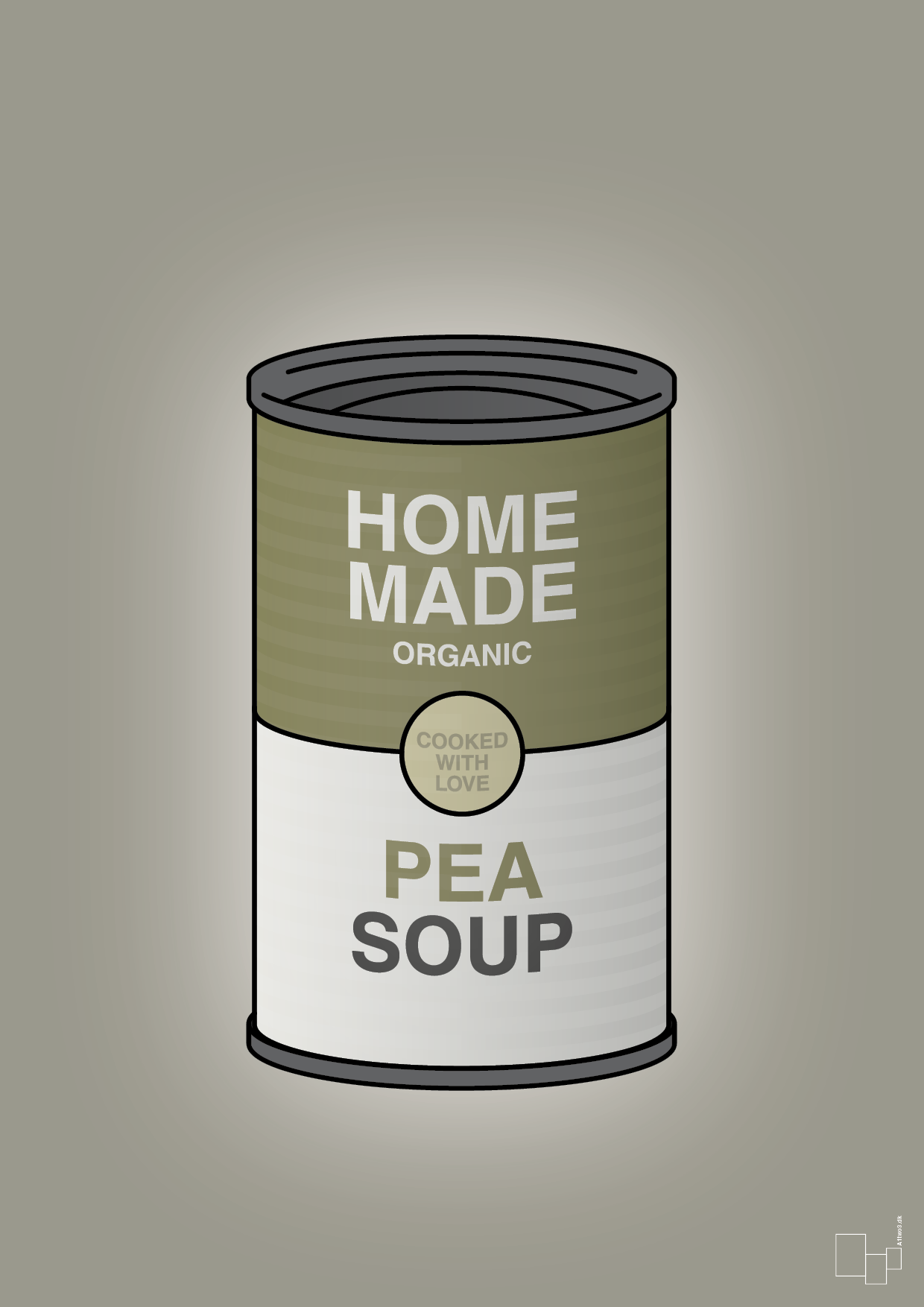 plakat: dåse med pea soup - battleship gray-Dåser-A1two3