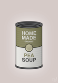 plakat: dåse med pea soup - broken beige-Dåser-A1two3
