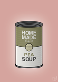 plakat: dåse med pea soup - bubble shell-Dåser-A1two3