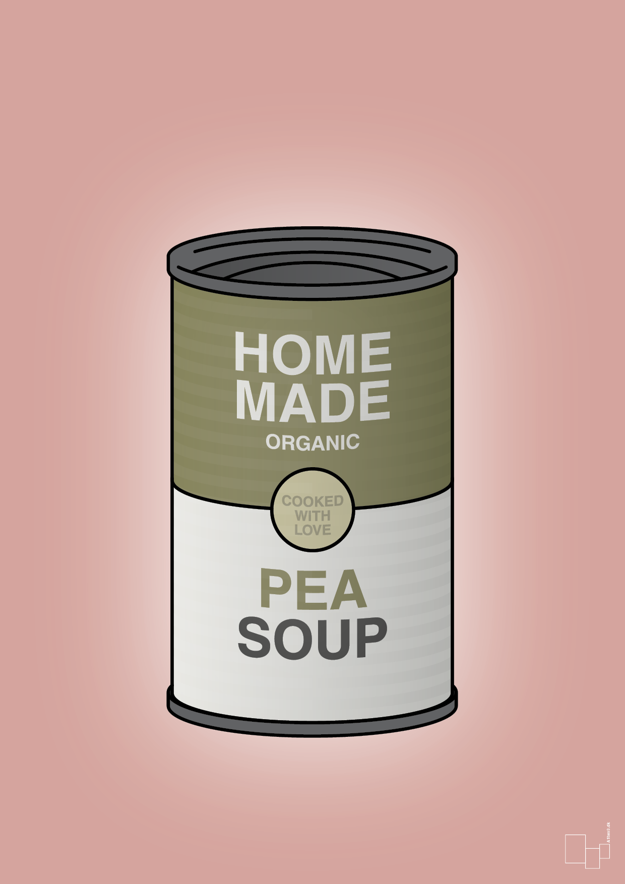 plakat: dåse med pea soup - bubble shell-Dåser-A1two3