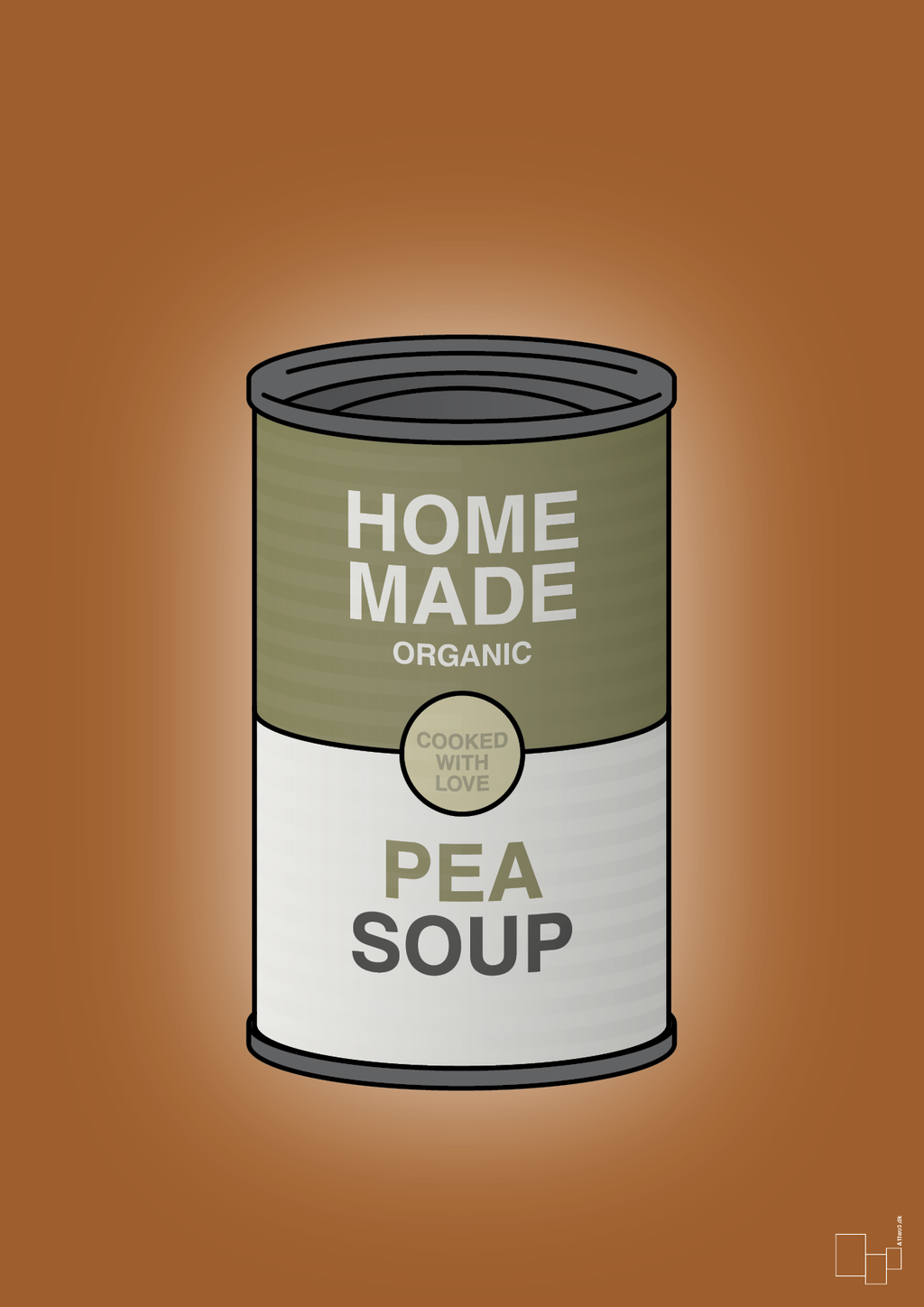 plakat: dåse med pea soup - cognac-Dåser-A1two3