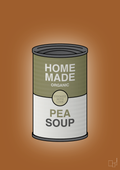 plakat: dåse med pea soup - cognac-Dåser-A1two3