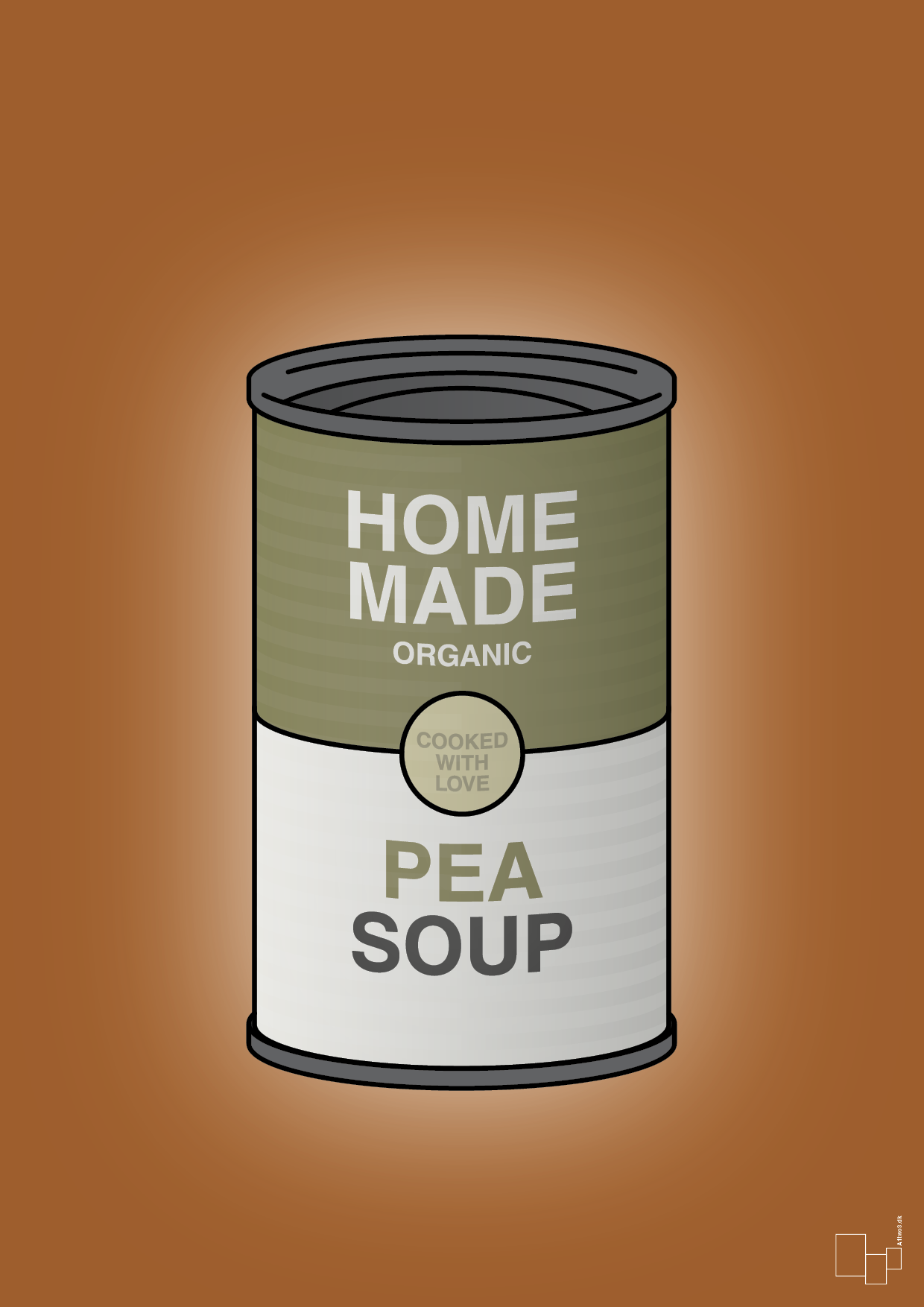 plakat: dåse med pea soup - cognac-Dåser-A1two3