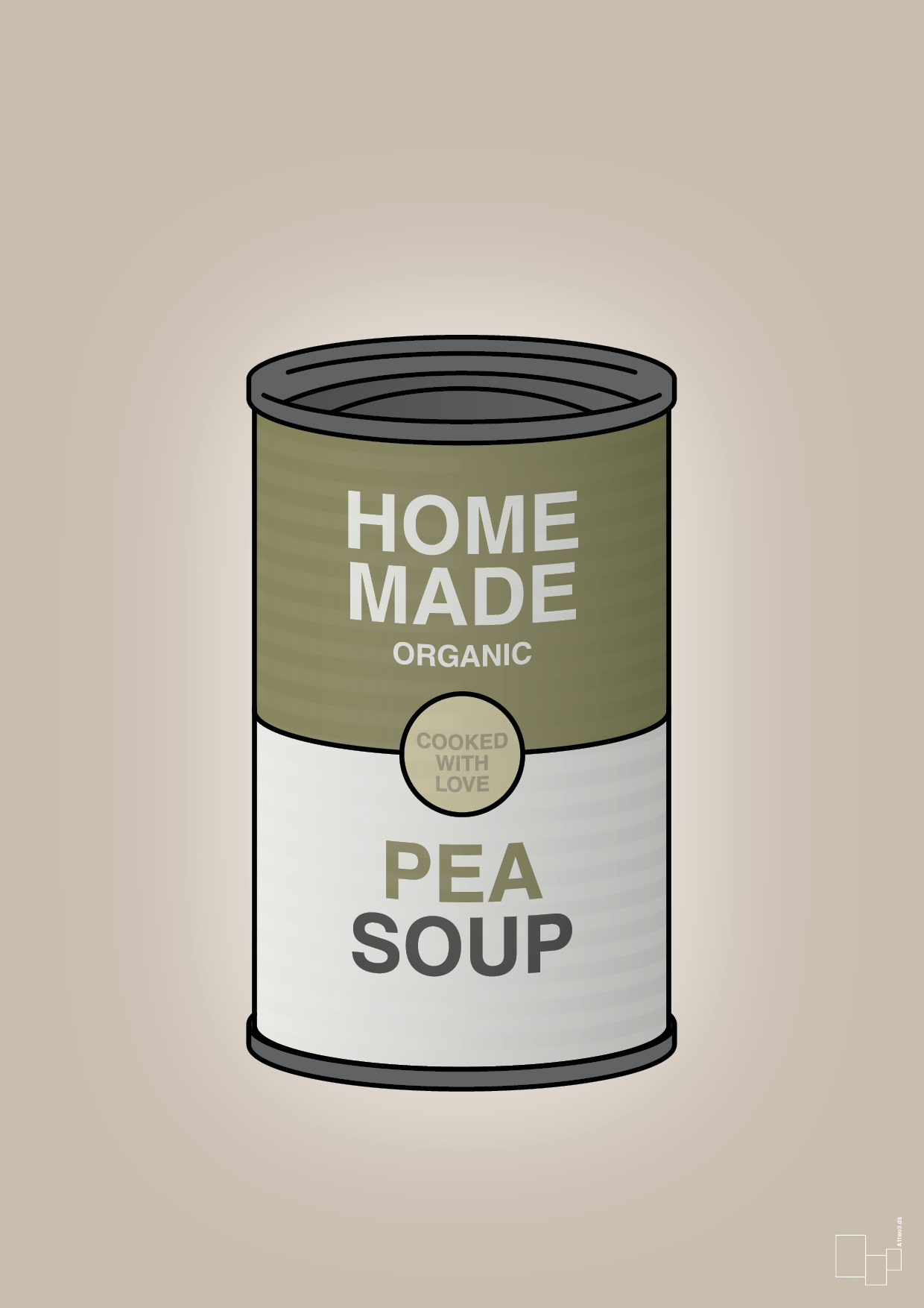 plakat: dåse med pea soup - creamy mushroom-Dåser-A1two3