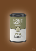 plakat: dåse med pea soup - dark brown-Dåser-A1two3