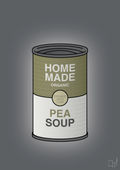 plakat: dåse med pea soup - graphic charcoal-Dåser-A1two3