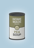 plakat: dåse med pea soup - heavenly blue-Dåser-A1two3