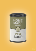 plakat: dåse med pea soup - honeycomb-Dåser-A1two3