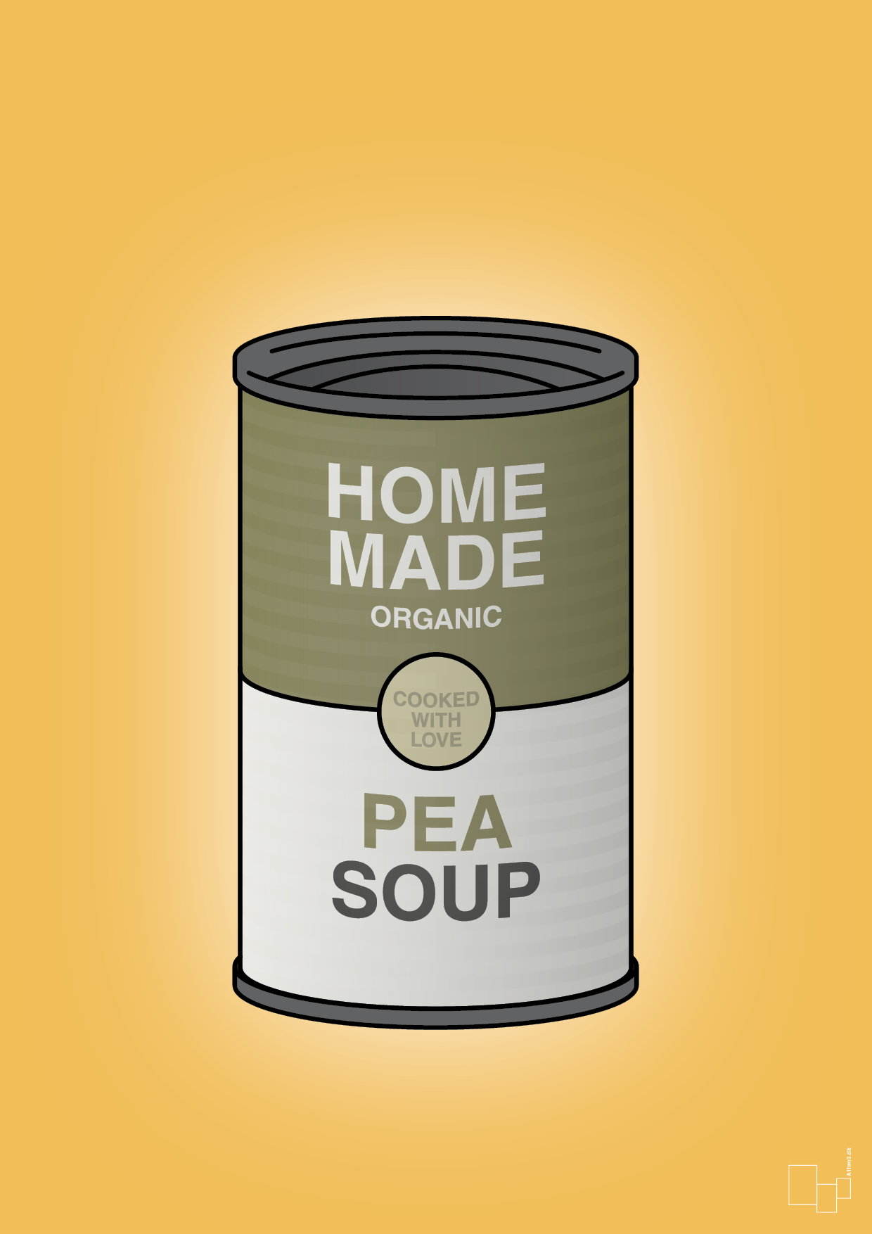 plakat: dåse med pea soup - honeycomb-Dåser-A1two3