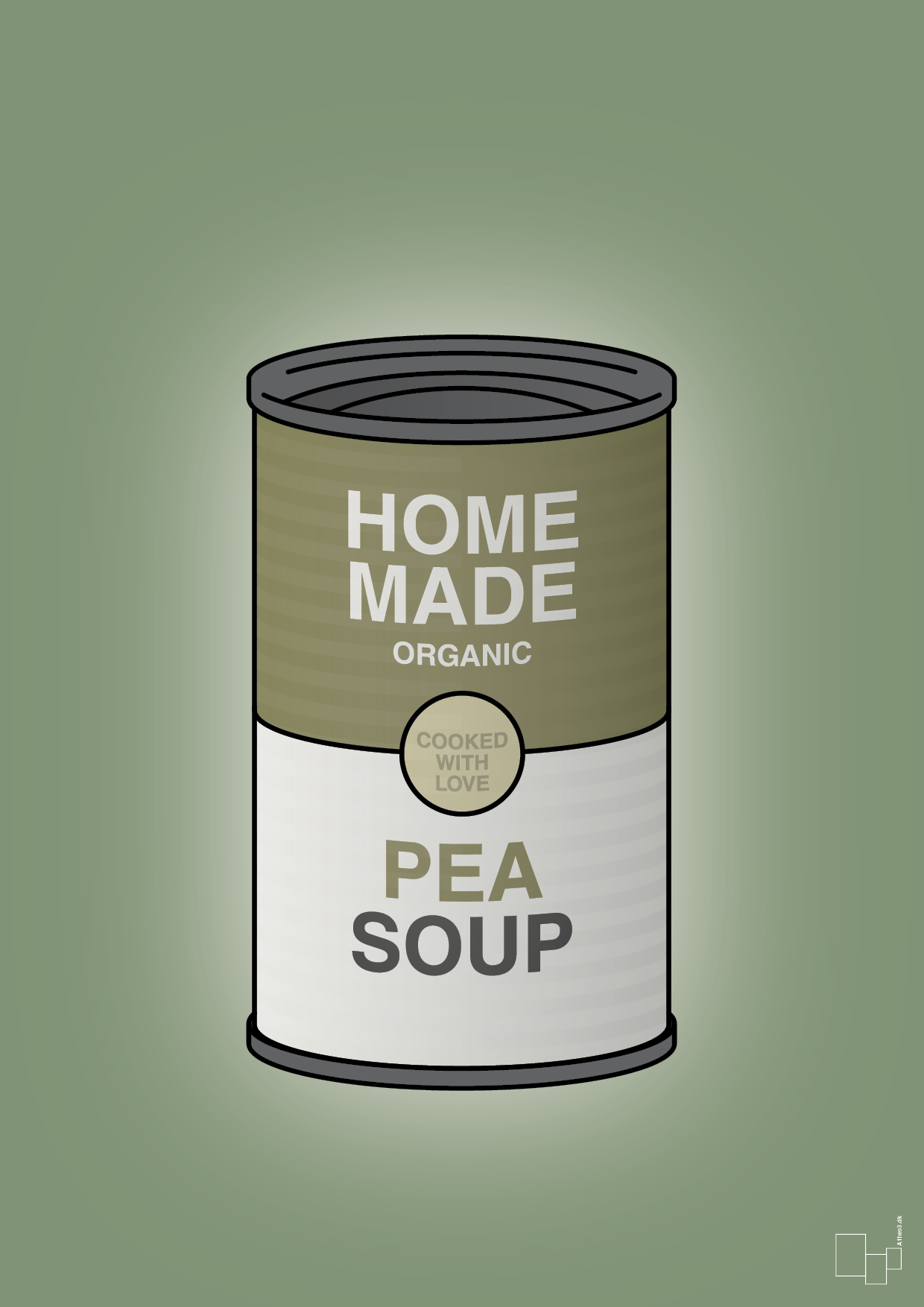 plakat: dåse med pea soup - jade-Dåser-A1two3