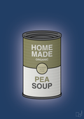 plakat: dåse med pea soup - lapis blue-Dåser-A1two3