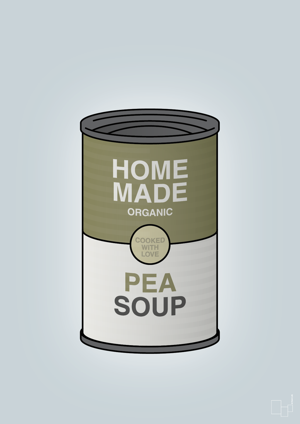 plakat: dåse med pea soup - light drizzle-Dåser-A1two3