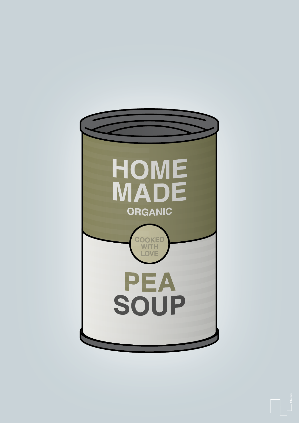 plakat: dåse med pea soup - light drizzle-Dåser-A1two3