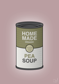plakat: dåse med pea soup - light rose-Dåser-A1two3