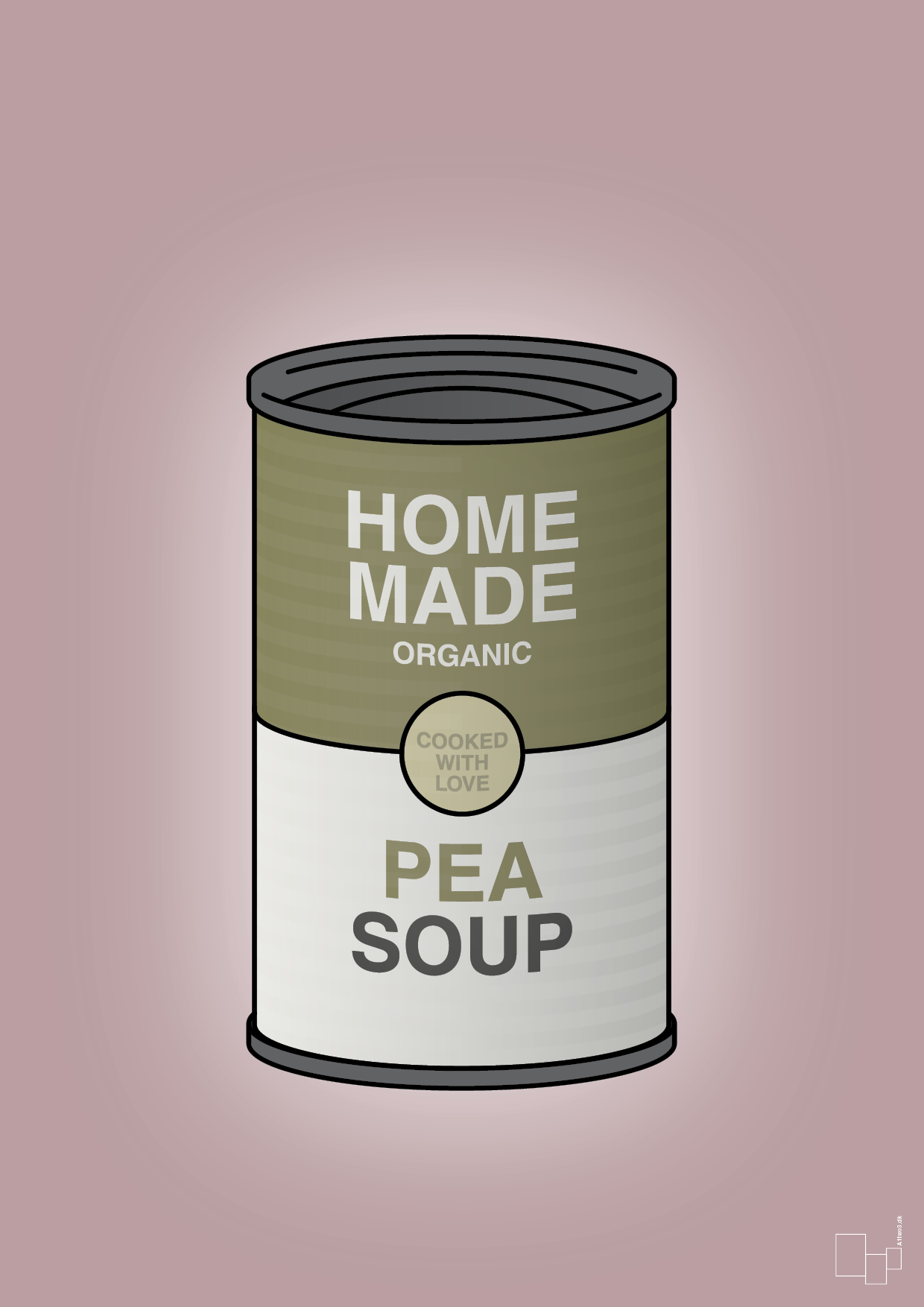 plakat: dåse med pea soup - light rose-Dåser-A1two3