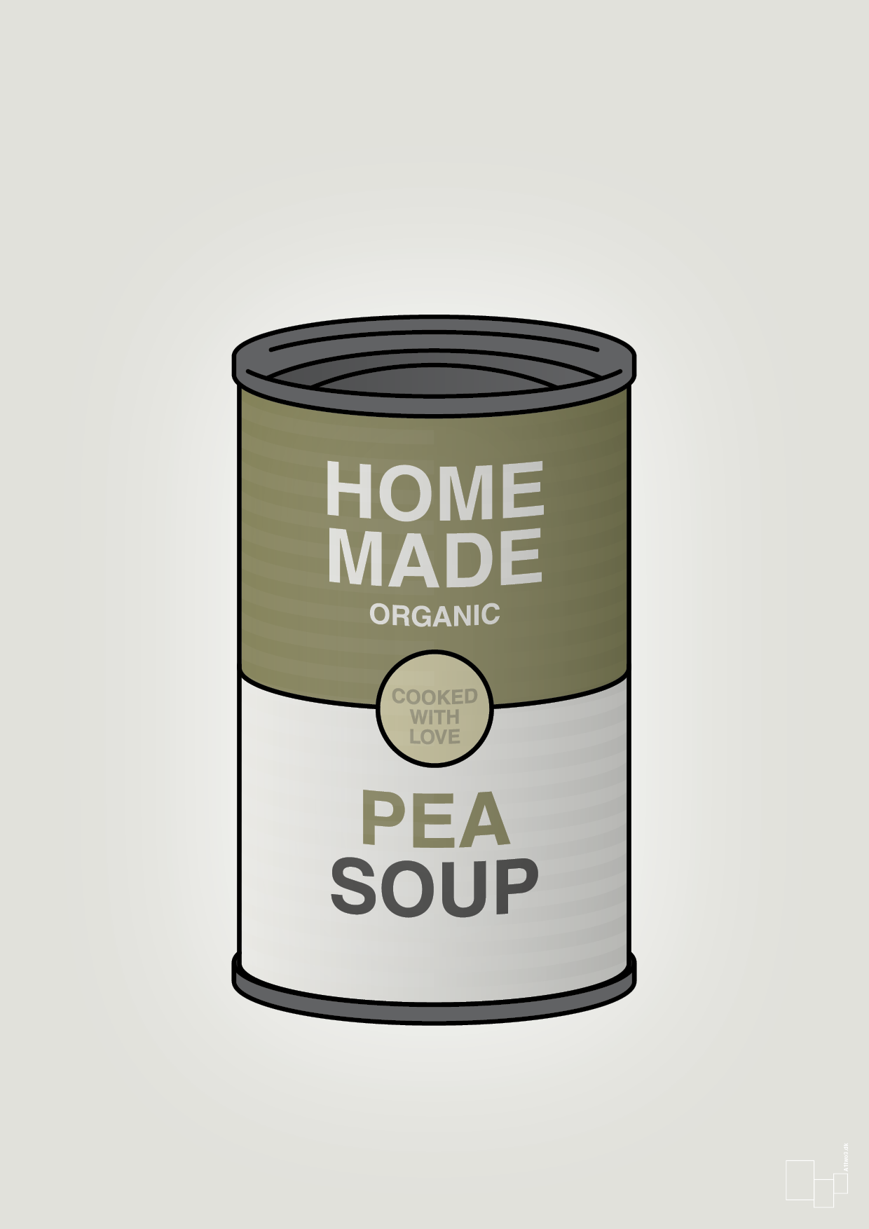plakat: dåse med pea soup - painters white-Dåser-A1two3