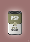 plakat: dåse med pea soup - plum-Dåser-A1two3