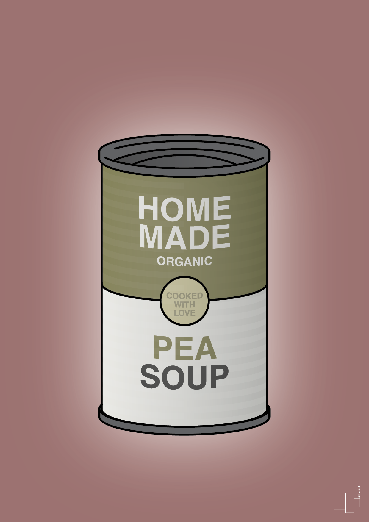 plakat: dåse med pea soup - plum-Dåser-A1two3