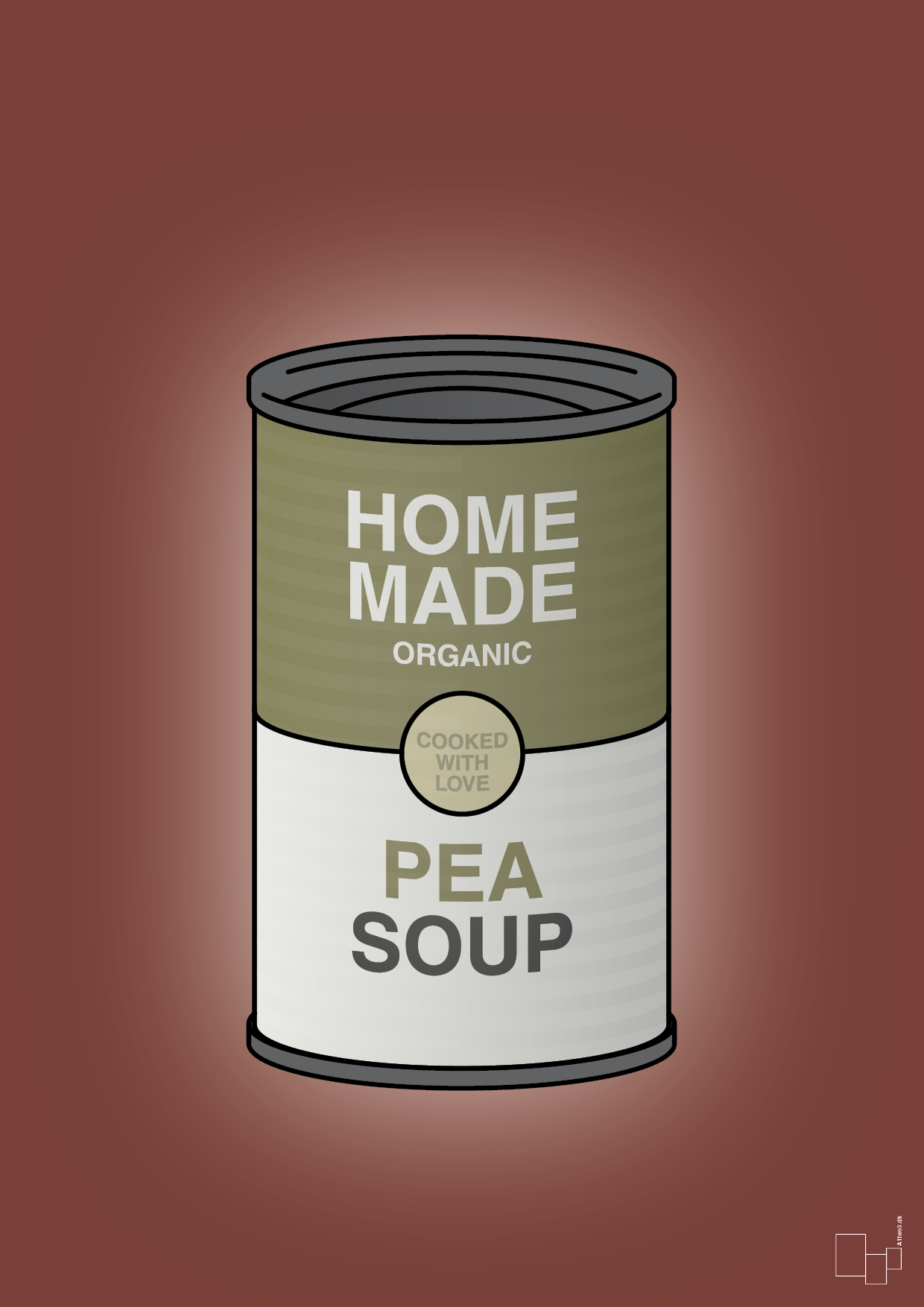 plakat: dåse med pea soup - red pepper-Dåser-A1two3