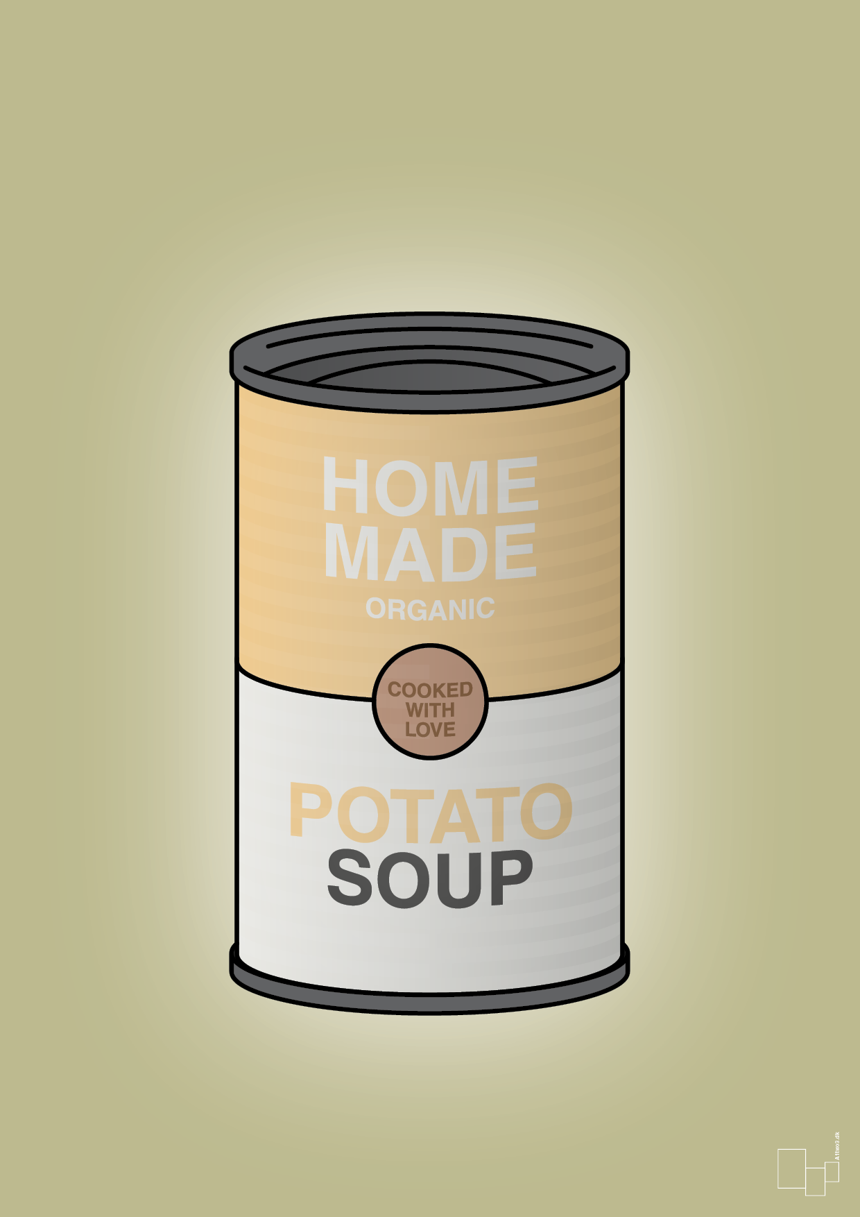 plakat: dåse med potato soup - back to nature-Dåser-A1two3