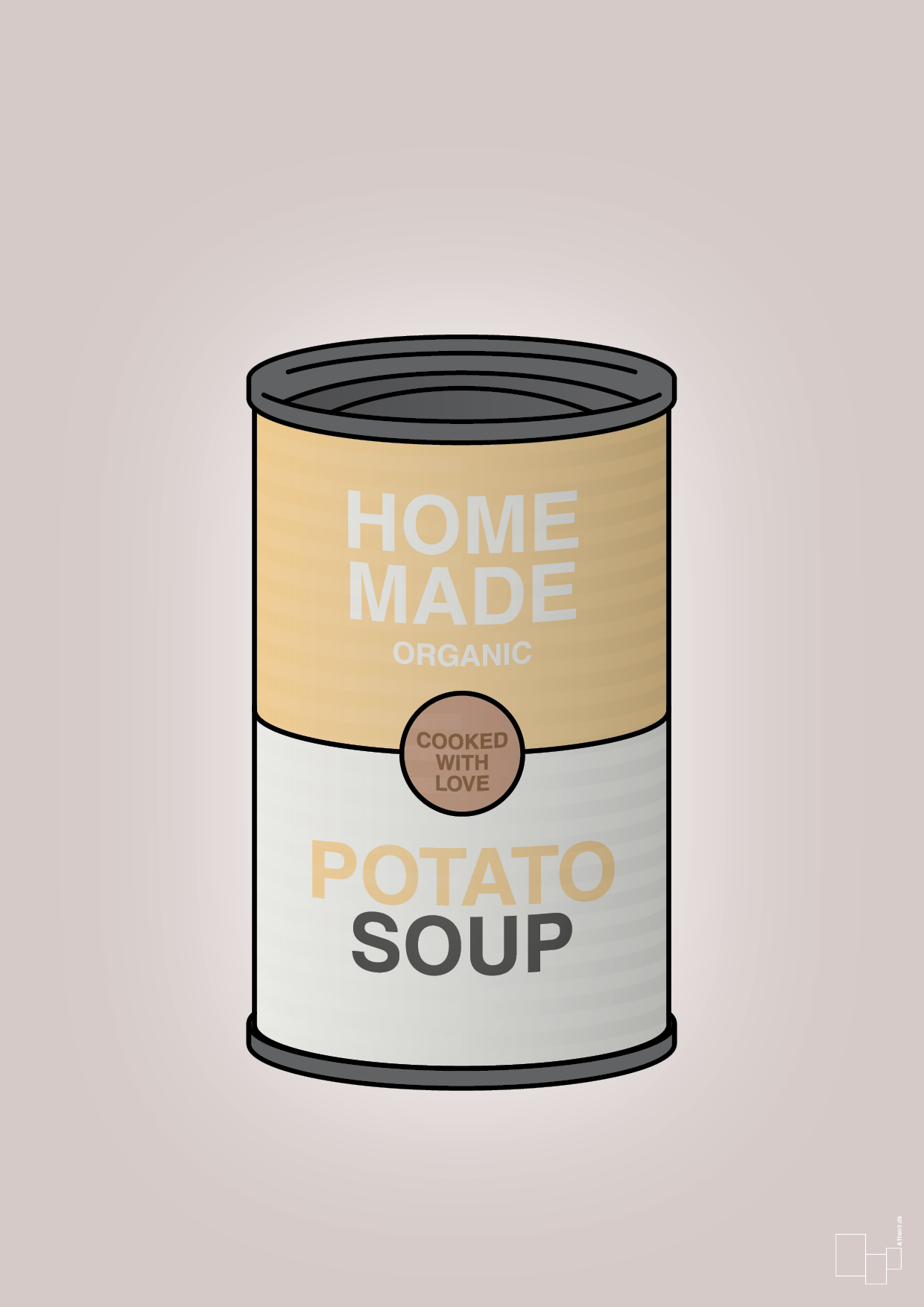 plakat: dåse med potato soup - broken beige-Dåser-A1two3