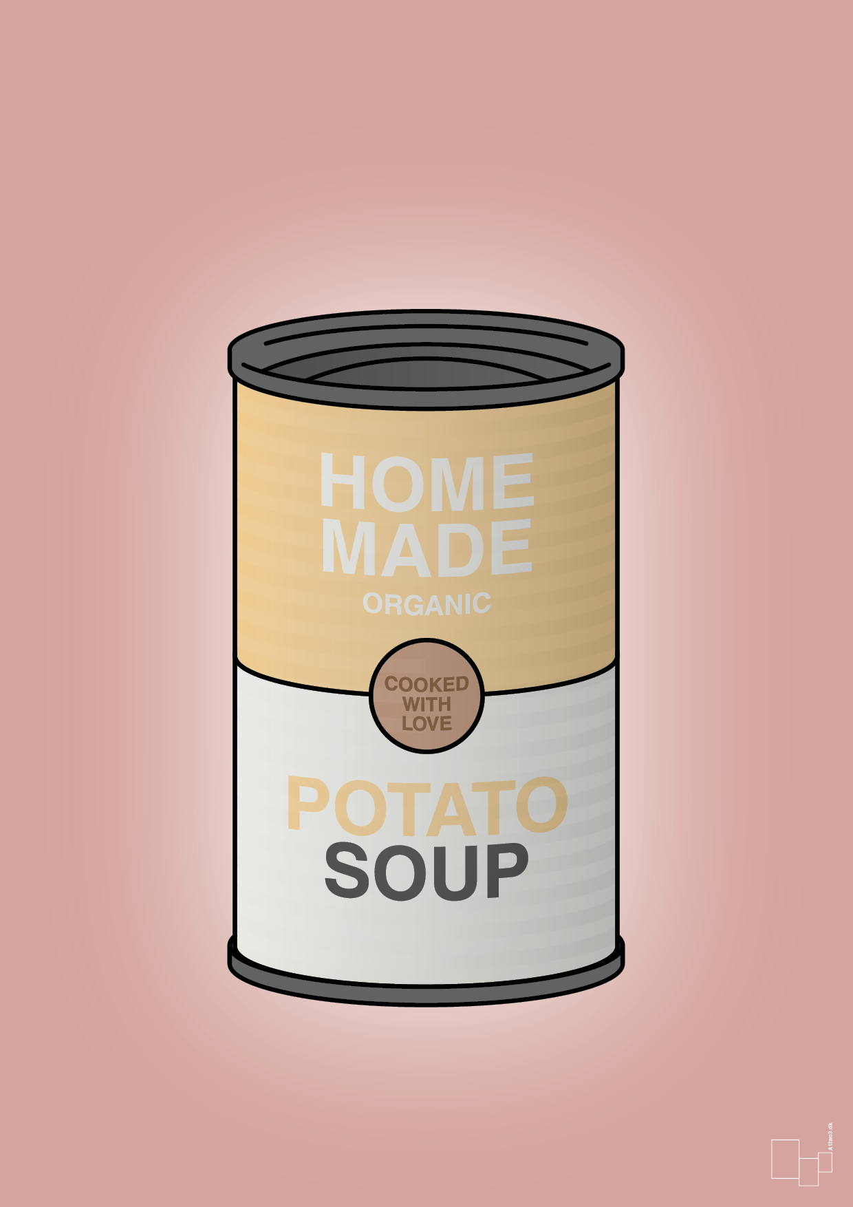 plakat: dåse med potato soup - bubble shell-Dåser-A1two3