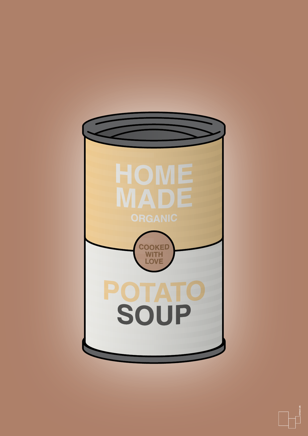 plakat: dåse med potato soup - cider spice-Dåser-A1two3