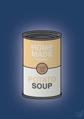 plakat: dåse med potato soup - lapis blue-Dåser-A1two3