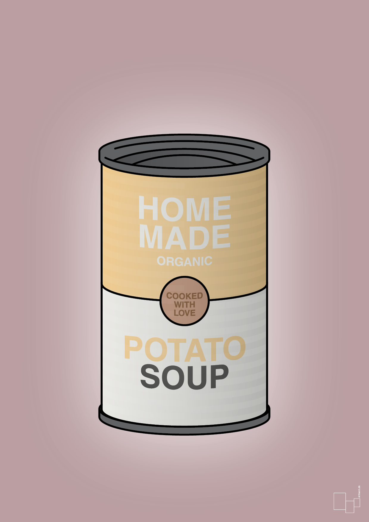plakat: dåse med potato soup - light rose-Dåser-A1two3