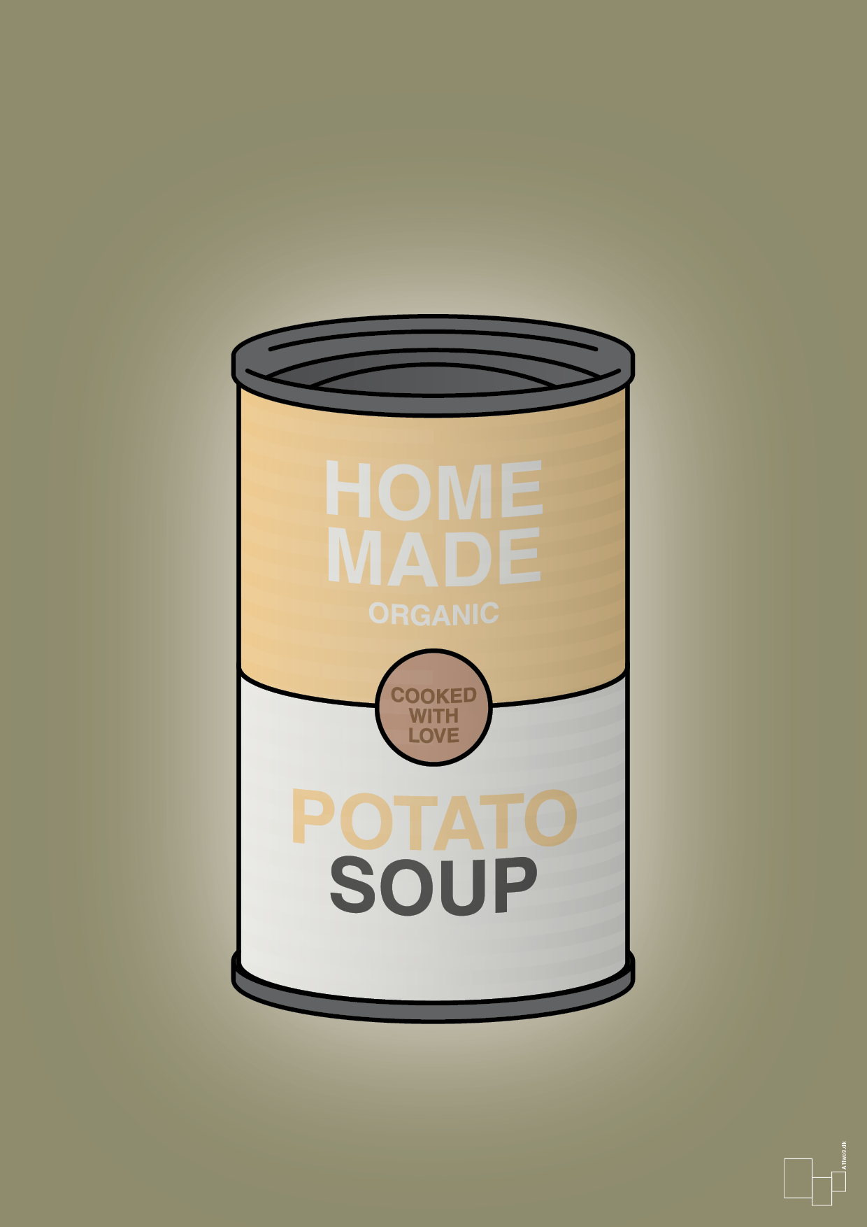 plakat: dåse med potato soup - misty forrest-Dåser-A1two3