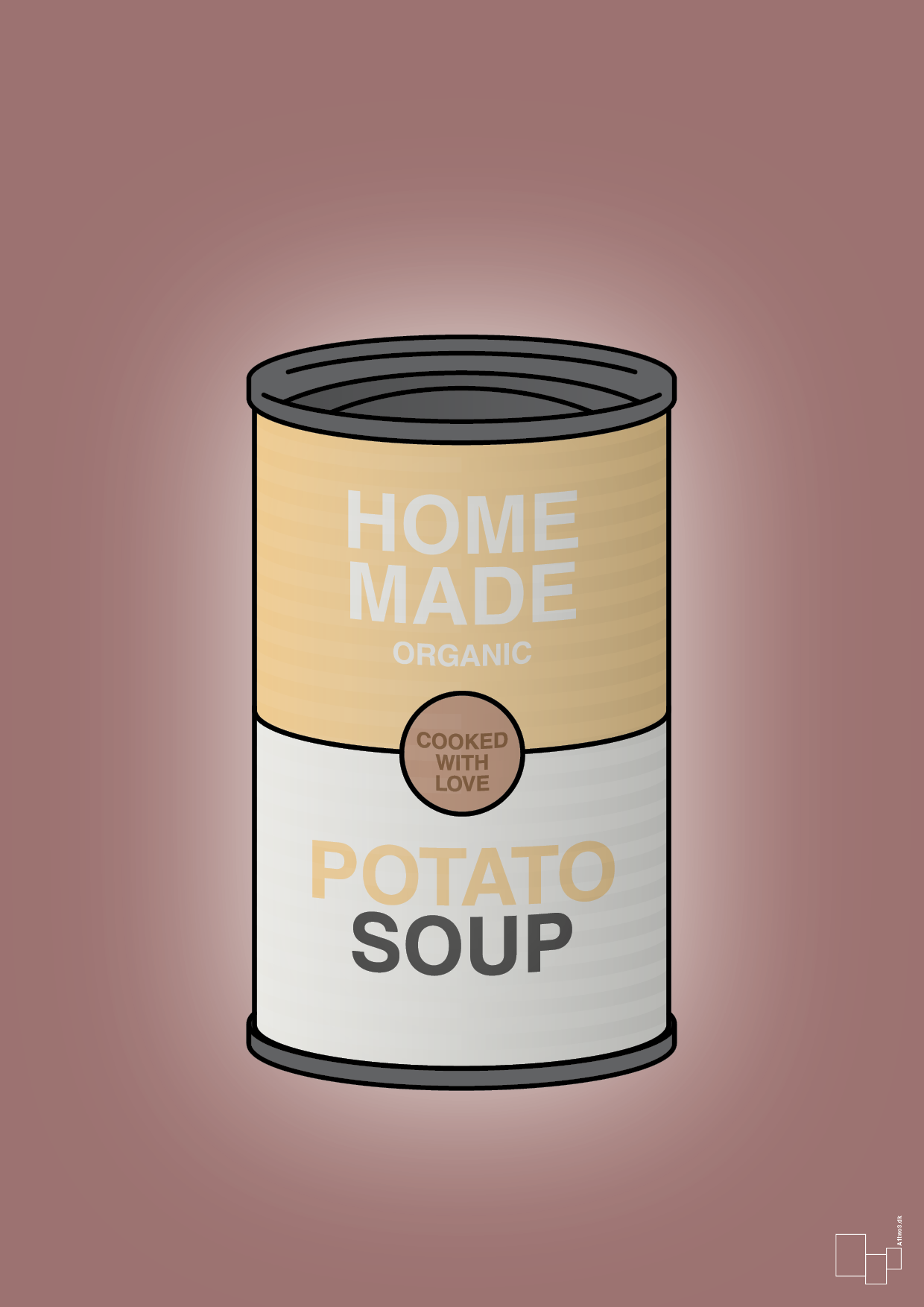 plakat: dåse med potato soup - plum-Dåser-A1two3