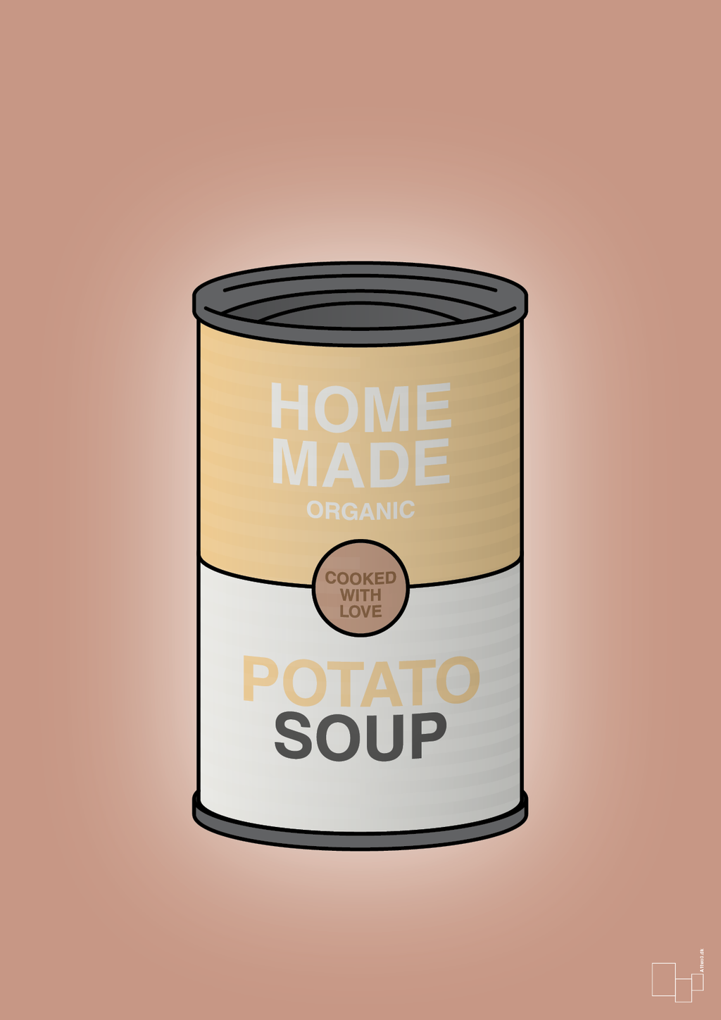 plakat: dåse med potato soup - powder-Dåser-A1two3