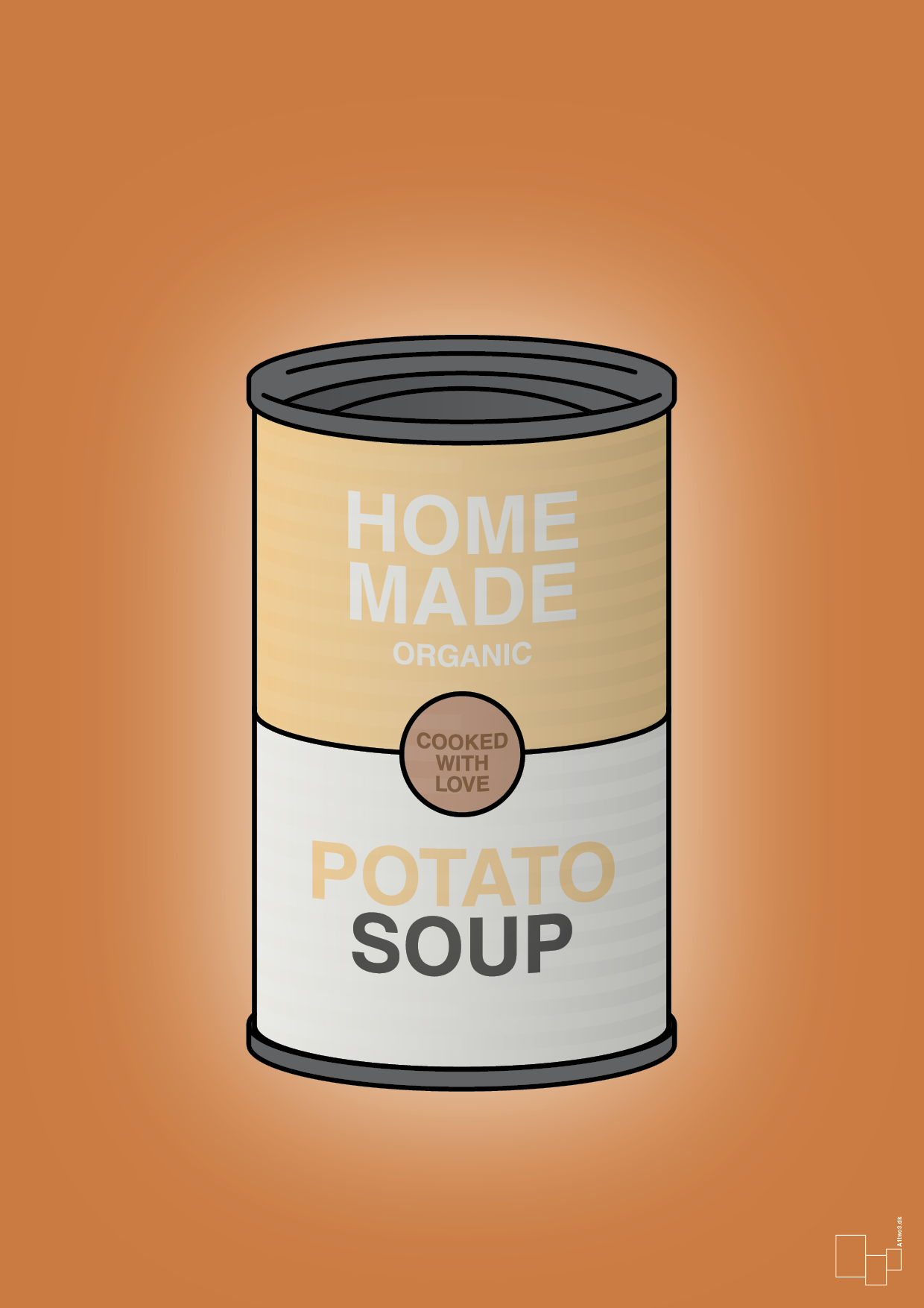 plakat: dåse med potato soup - rumba orange-Dåser-A1two3