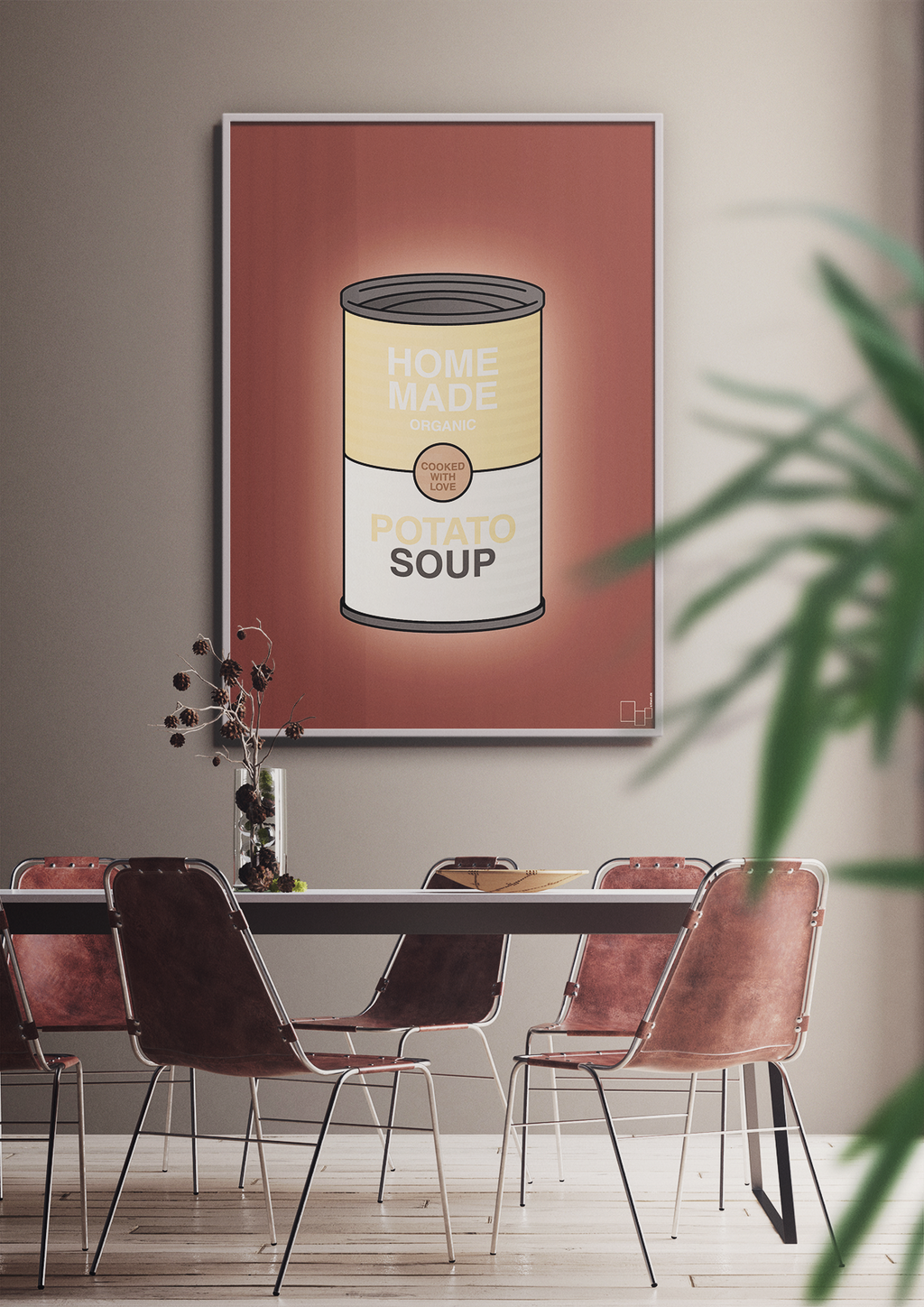 plakat: dåse med potato soup - jade-Dåser-A1two3