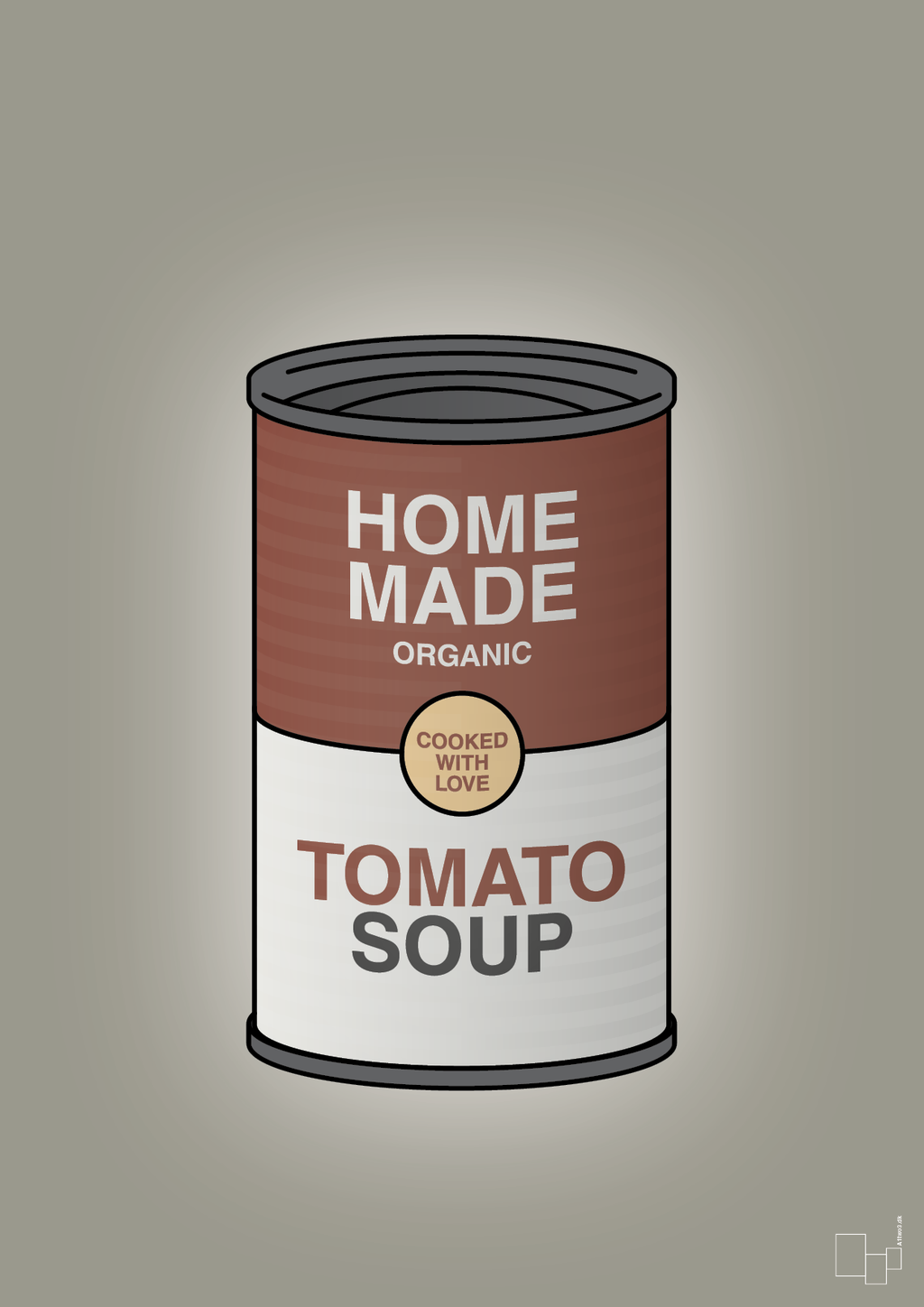 plakat: dåse med tomato soup - battleship gray-Dåser-A1two3
