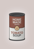 plakat: dåse med tomato soup - broken beige-Dåser-A1two3