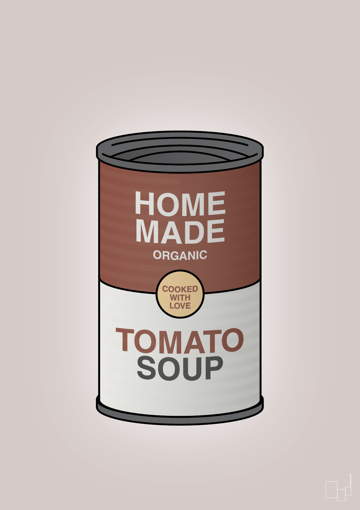 plakat: dåse med tomato soup - broken beige-Dåser-A1two3