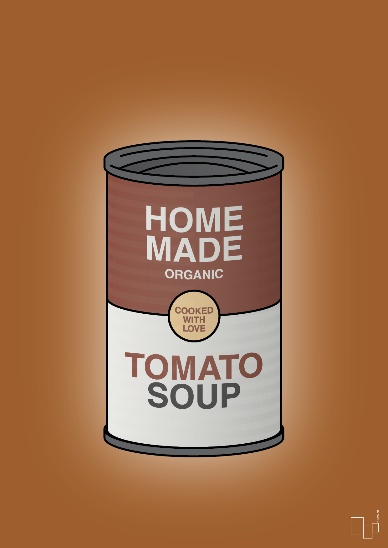 plakat: dåse med tomato soup - cognac-Dåser-A1two3