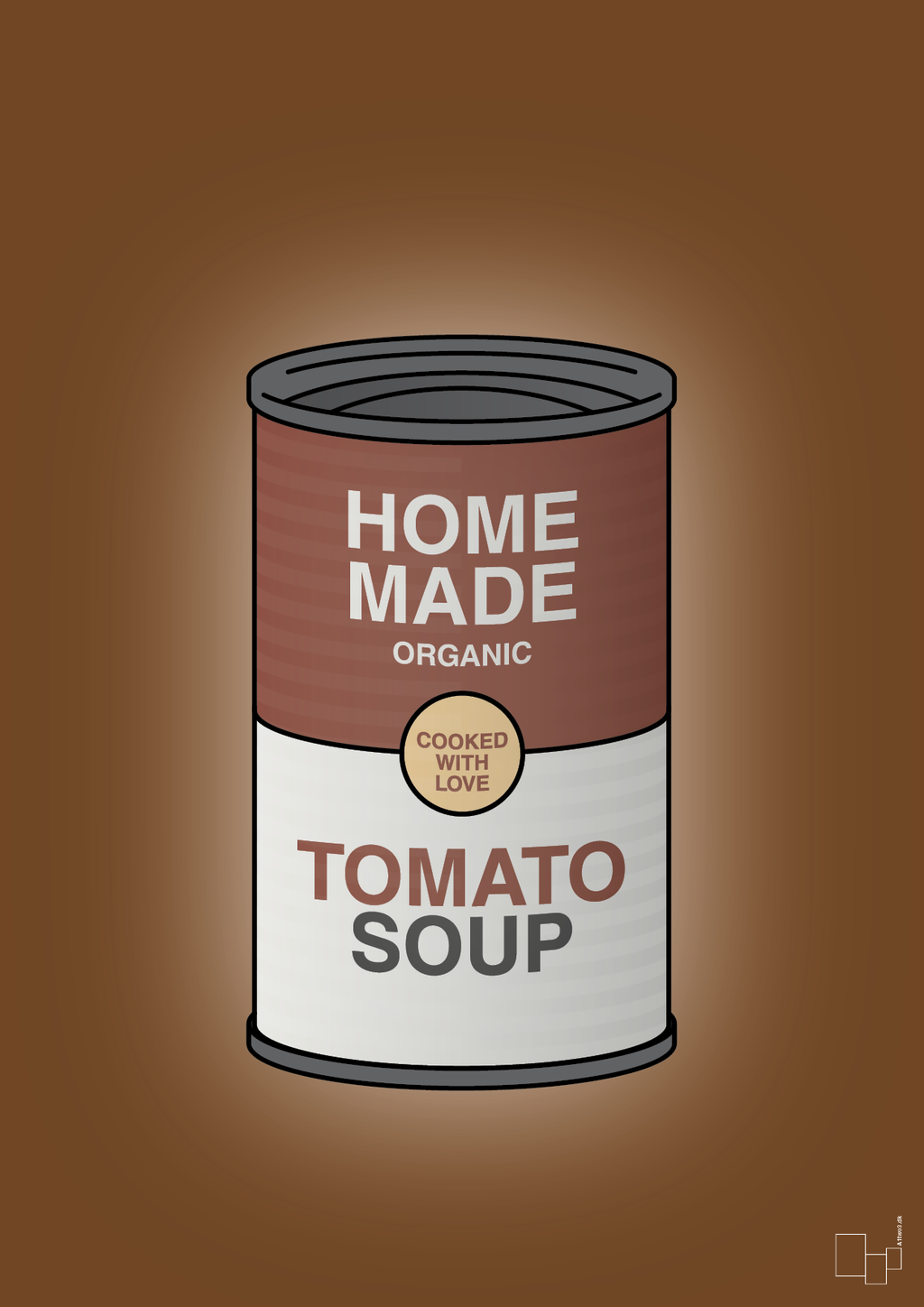 plakat: dåse med tomato soup - dark brown-Dåser-A1two3