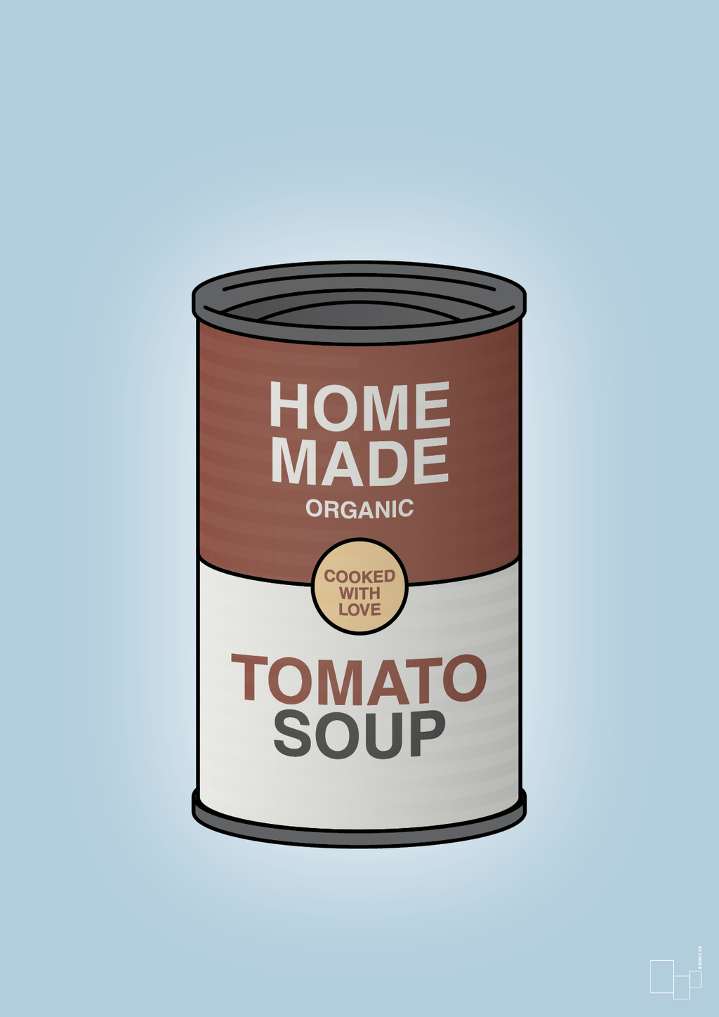 plakat: dåse med tomato soup - heavenly blue-Dåser-A1two3